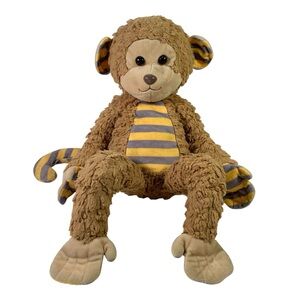 Douglas The Cuddle Toy Monkey Brown Tan Yellow Gray Striped Accents Plush Rare